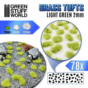 Decoratiuni Baze, GSW, Grass TUFTS 2mm self-adhesive Light Green