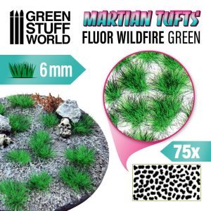 Decoratiuni Baze, Martian Tufts 6mm Fluor Wildfire Green